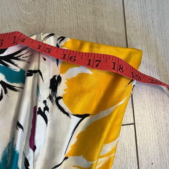 Vintage 80s sweetheart strapless drop waist cotton dress - Picture 13 of 16